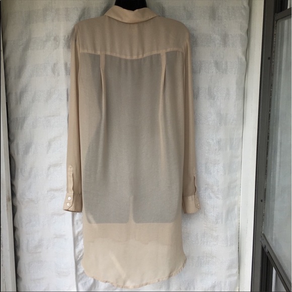 Haute Hippie tan/gold button down tunic size med - Picture 2 of 8